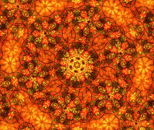 Preview wallpaper kaleidoscope, shapes, abstraction, orange