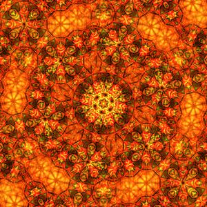 Preview wallpaper kaleidoscope, shapes, abstraction, orange