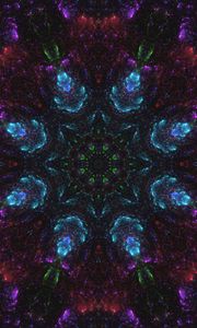 Preview wallpaper kaleidoscope, shapes, abstraction, fractal, dark