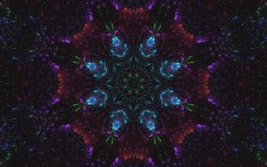 Preview wallpaper kaleidoscope, shapes, abstraction, fractal, dark