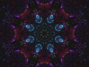 Preview wallpaper kaleidoscope, shapes, abstraction, fractal, dark