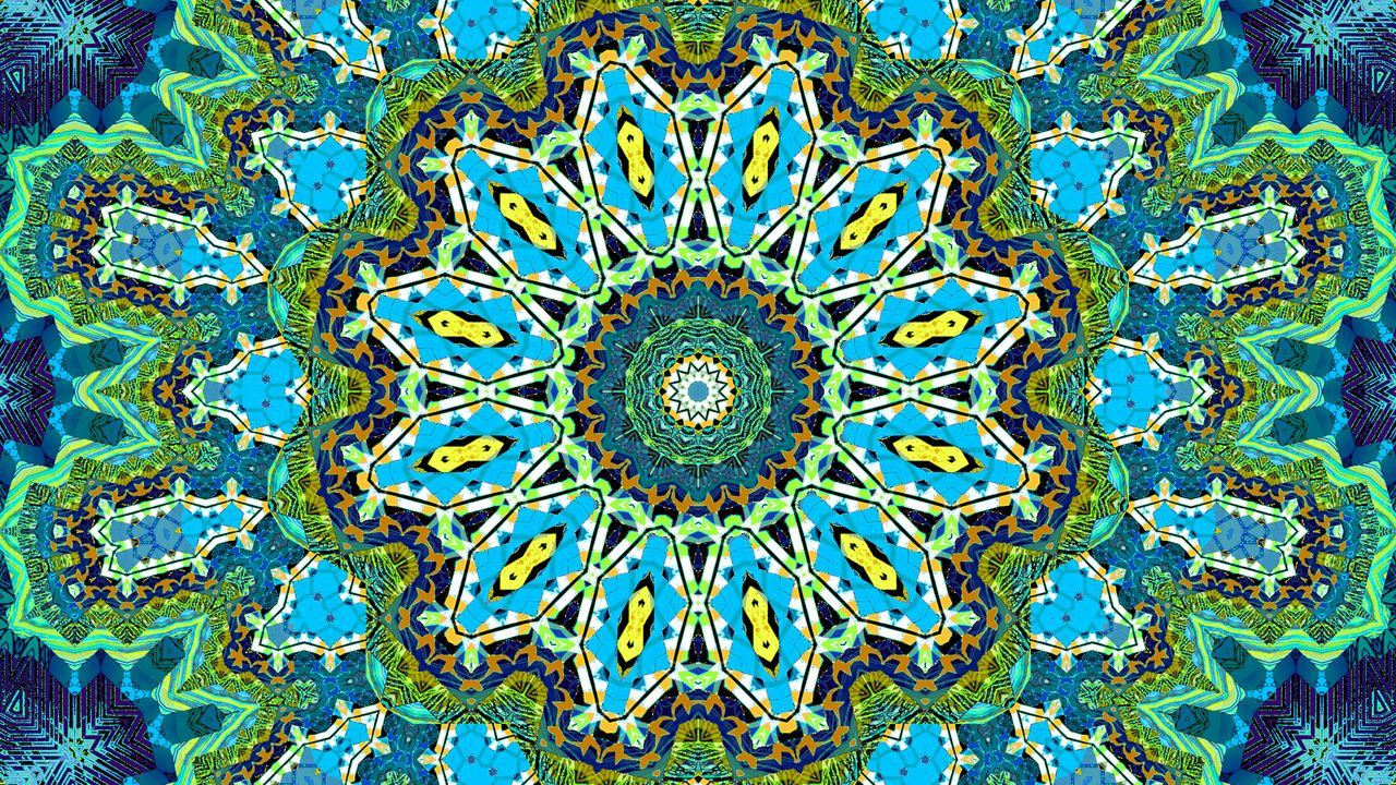 Wallpaper kaleidoscope, shapes, abstraction, fractal