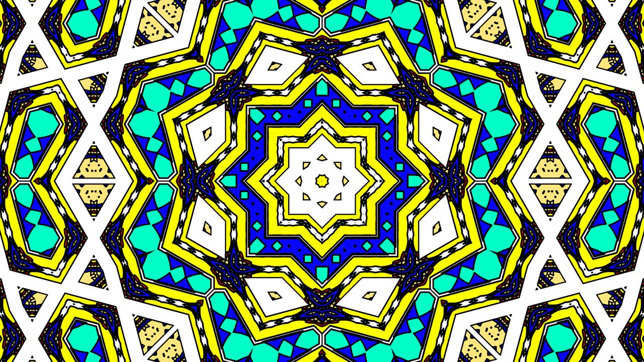 Wallpaper kaleidoscope, shapes, bright, background, abstraction