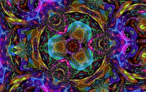 Preview wallpaper kaleidoscope, shapes, glow, abstraction