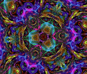Preview wallpaper kaleidoscope, shapes, glow, abstraction