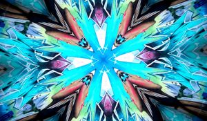 Preview wallpaper kaleidoscope, shapes, glow, abstraction, background