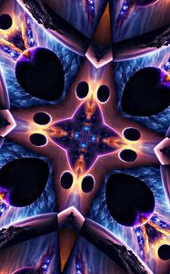 Preview wallpaper kaleidoscope, shapes, glow, space, abstraction