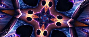 Preview wallpaper kaleidoscope, shapes, glow, space, abstraction