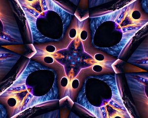 Preview wallpaper kaleidoscope, shapes, glow, space, abstraction