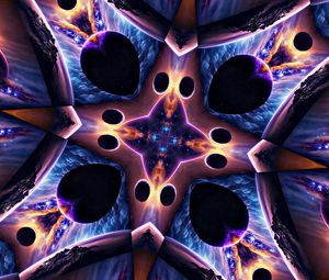 Preview wallpaper kaleidoscope, shapes, glow, space, abstraction