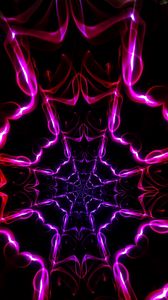 Preview wallpaper kaleidoscope, shapes, light, dark background, colorful