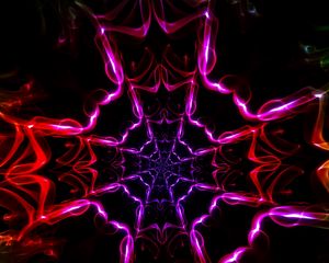 Preview wallpaper kaleidoscope, shapes, light, dark background, colorful