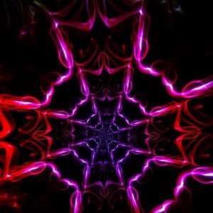 Preview wallpaper kaleidoscope, shapes, light, dark background, colorful