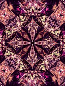 Preview wallpaper kaleidoscope, shapes, pattern, abstraction, purple