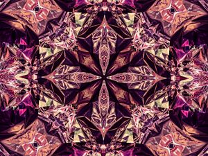 Preview wallpaper kaleidoscope, shapes, pattern, abstraction, purple