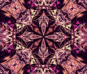 Preview wallpaper kaleidoscope, shapes, pattern, abstraction, purple