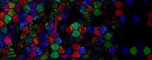 Preview wallpaper kaleidoscope, stained glass, shapes, colorful, dark, abstraction