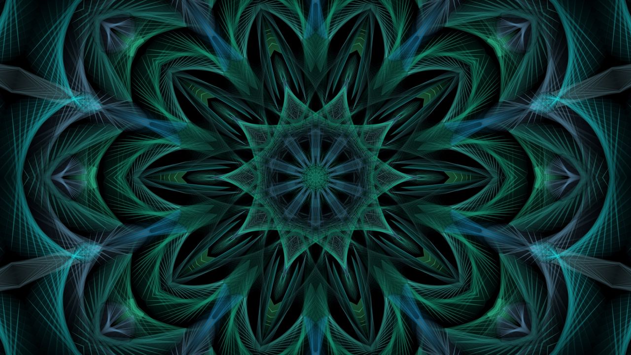 Wallpaper kaleidoscope, transparent, shapes, abstraction, dark