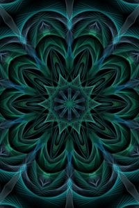 Preview wallpaper kaleidoscope, transparent, shapes, abstraction, dark