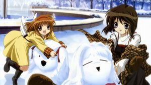 Preview wallpaper kanon, girl, cute, winter, snow, joy