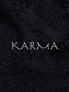 Preview wallpaper karma, inscription, sand, boomerang, cause, effect