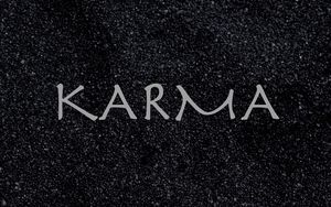 Preview wallpaper karma, inscription, sand, boomerang, cause, effect