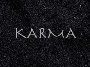 Preview wallpaper karma, inscription, sand, boomerang, cause, effect