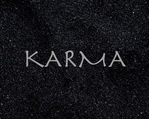 Preview wallpaper karma, inscription, sand, boomerang, cause, effect