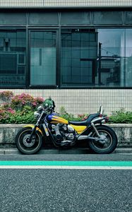 Preview wallpaper kawasaki eliminator, kawasaki, motorcycle, bike, yellow
