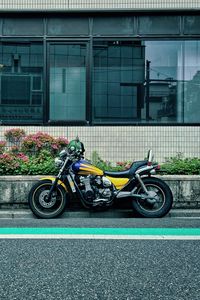 Preview wallpaper kawasaki eliminator, kawasaki, motorcycle, bike, yellow