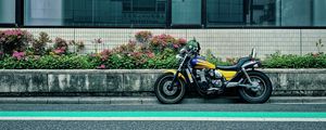 Preview wallpaper kawasaki eliminator, kawasaki, motorcycle, bike, yellow