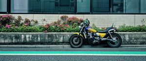 Preview wallpaper kawasaki eliminator, kawasaki, motorcycle, bike, yellow