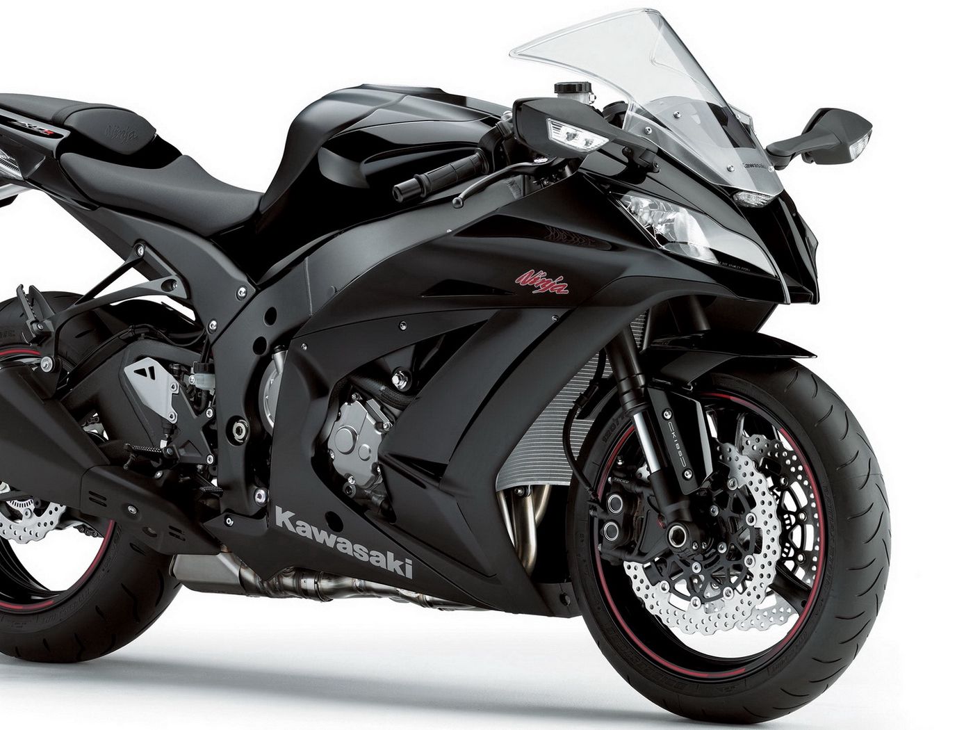 Download wallpaper 1400x1050 kawasaki, motorbike, black, kawasaki ninja  standard 4:3 hd background