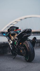 Preview wallpaper kawasaki, motorcycle, bike, rear view