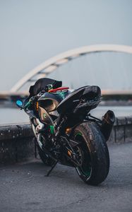 Preview wallpaper kawasaki, motorcycle, bike, rear view
