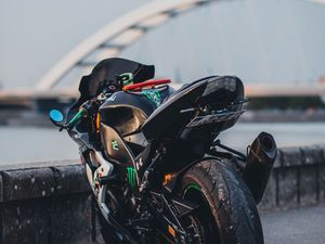 Preview wallpaper kawasaki, motorcycle, bike, rear view