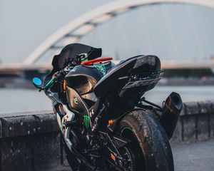 Preview wallpaper kawasaki, motorcycle, bike, rear view