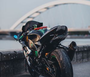 Preview wallpaper kawasaki, motorcycle, bike, rear view