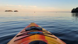 Preview wallpaper kayak, sea, horizon, sky, nature