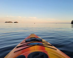 Preview wallpaper kayak, sea, horizon, sky, nature
