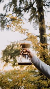 Preview wallpaper kemex, coffee, drink, glass, hand