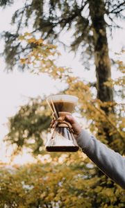 Preview wallpaper kemex, coffee, drink, glass, hand