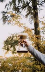 Preview wallpaper kemex, coffee, drink, glass, hand