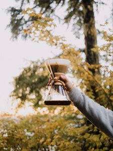 Preview wallpaper kemex, coffee, drink, glass, hand