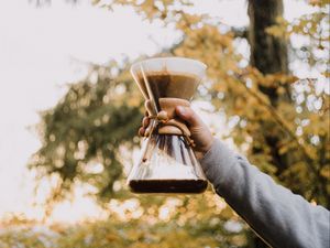 Preview wallpaper kemex, coffee, drink, glass, hand