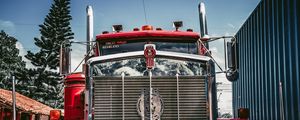 Preview wallpaper kenworth, truck, car, red