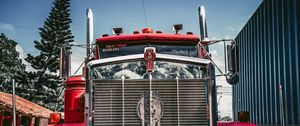 Preview wallpaper kenworth, truck, car, red