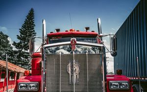 Preview wallpaper kenworth, truck, car, red