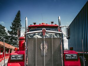 Preview wallpaper kenworth, truck, car, red