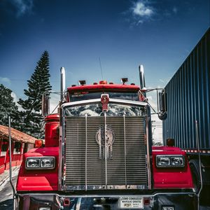 Preview wallpaper kenworth, truck, car, red